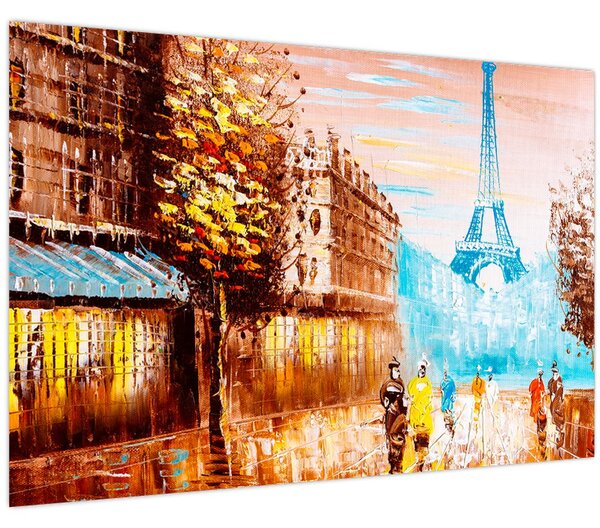 Tablou - Vremea ploioasă și Turnul Eiffel (90x60 cm)