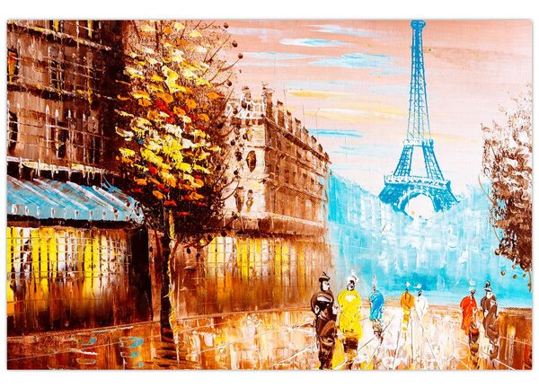 Tablou - Vremea ploioasă și Turnul Eiffel (90x60 cm)