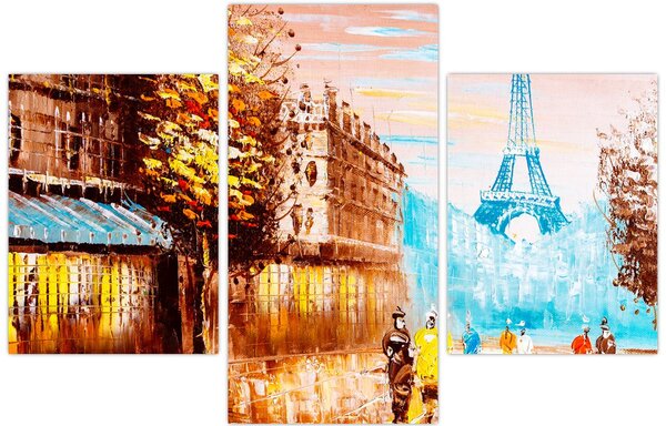 Tablou - Vremea ploioasă și Turnul Eiffel (90x60 cm)