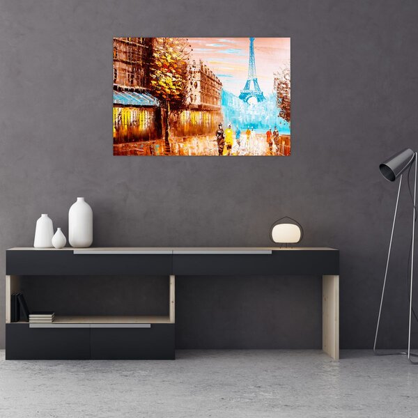 Tablou - Vremea ploioasă și Turnul Eiffel (90x60 cm)