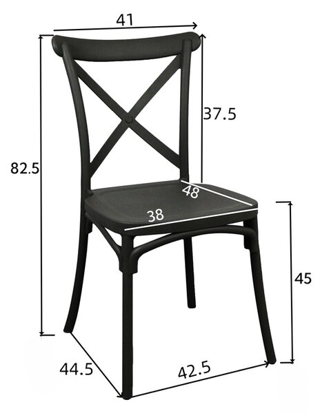 Scaun de gradina Crossie plastic PP albastru 38x46.5x82 cm