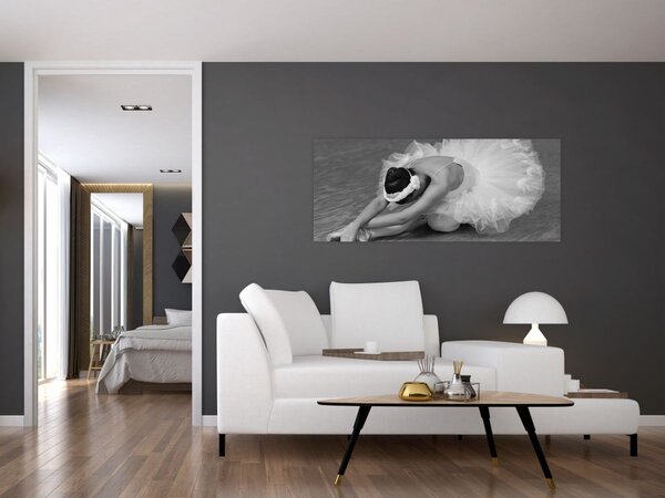 Tablou - Balerină, alb-negru (120x50 cm)