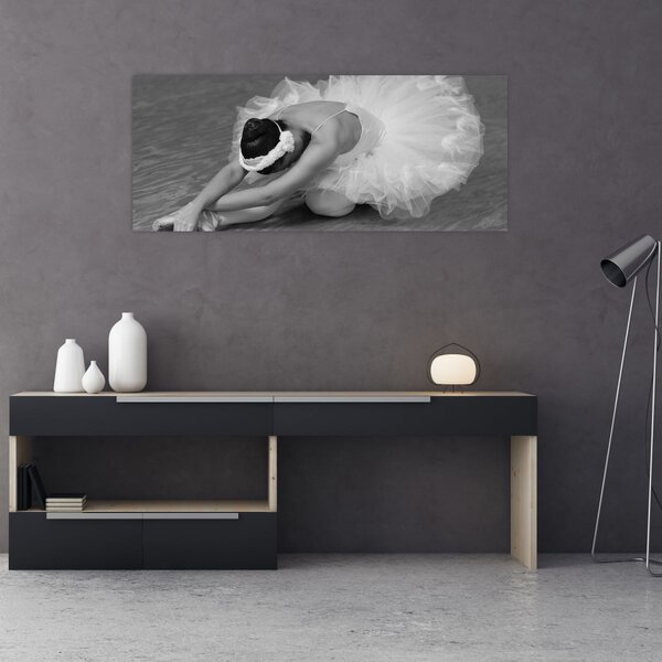 Tablou - Balerină, alb-negru (120x50 cm)