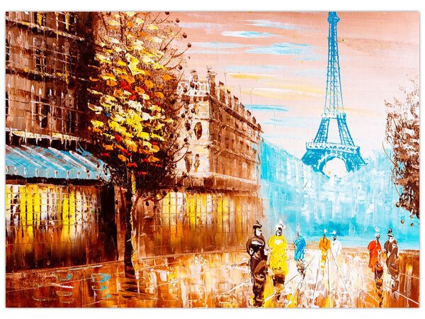 Tablou - Vremea ploioasă și Turnul Eiffel (70x50 cm)