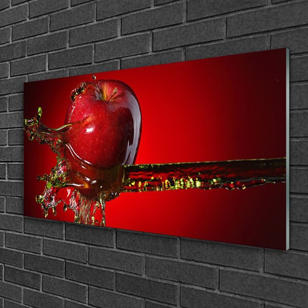 Tablou pe sticla Apple a apei Bucătărie Roșu