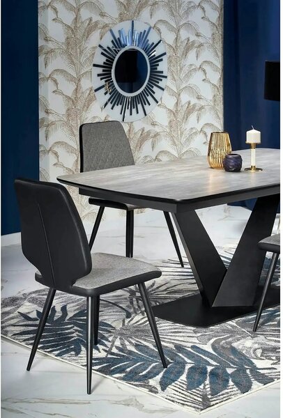 Masa extensibila MDF VINSTON, gri inchis/negru, 180/230x95x76 cm