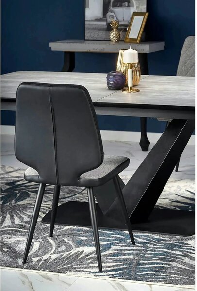 Masa extensibila MDF VINSTON, gri inchis/negru, 180/230x95x76 cm