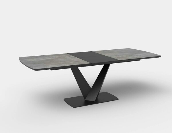Masa extensibila MDF VINSTON, gri inchis/negru, 180/230x95x76 cm
