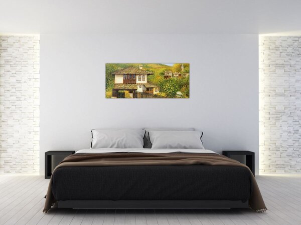 Tablou - Cabane în timpul verii (120x50 cm)