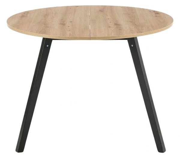 Masa rotunda extensibila bucatarie RUBEN, stejar artisan/negru, 102/14