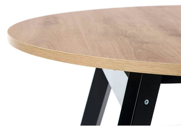 Masa rotunda extensibila bucatarie RUBEN, stejar artisan/negru, 102/14