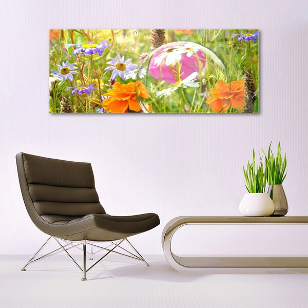 Tablou pe sticla Flori Natura Multi