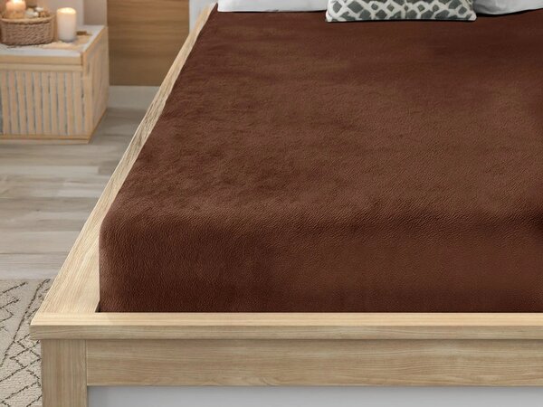 Cearsaf Cocolino microplus cu elastic SOFT BRONE 90x200 cm maro