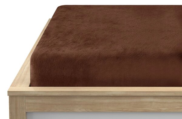Cearsaf Cocolino microplus cu elastic SOFT BRONE 90x200 cm maro