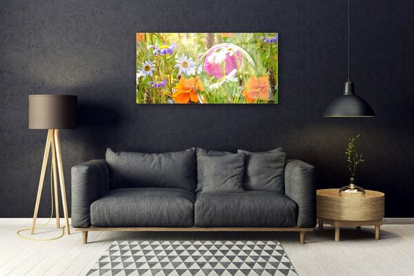 Tablou pe sticla Flori Natura Multi