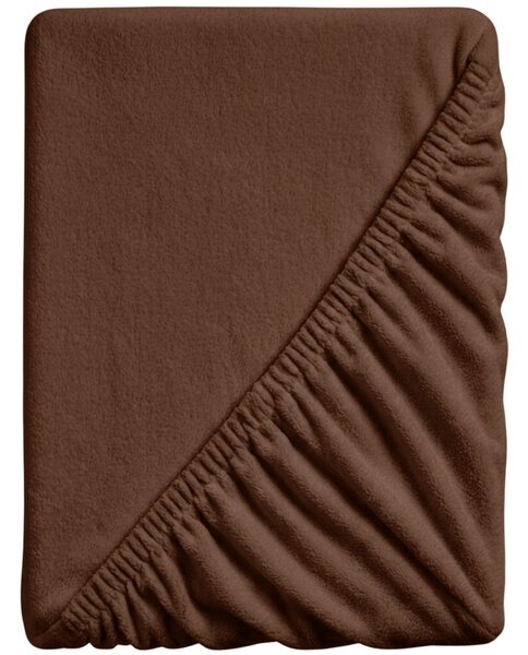 Cearsaf Cocolino microplus cu elastic SOFT BRONE 90x200 cm maro