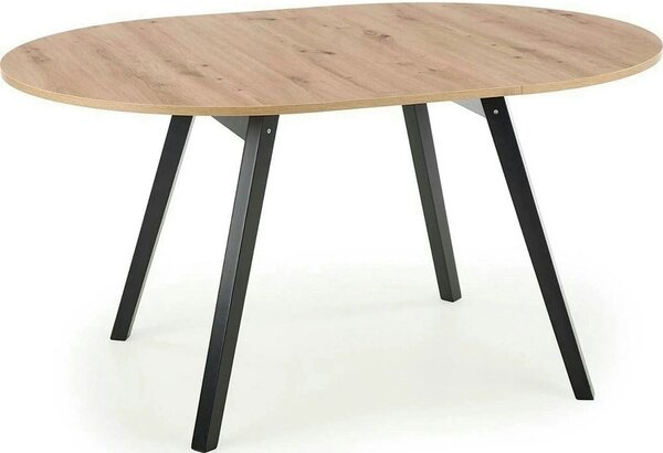 Masa rotunda extensibila bucatarie RUBEN, stejar artisan/negru, 102/14