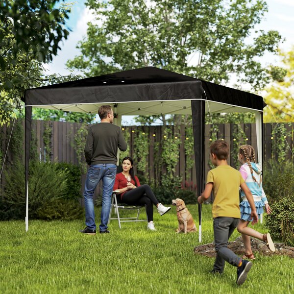 Outsunny Pavilion Pliabil cu Înălțime Reglabilă și Geantă de Transport, 300x300x273 cm, Negru | Aosom Romania