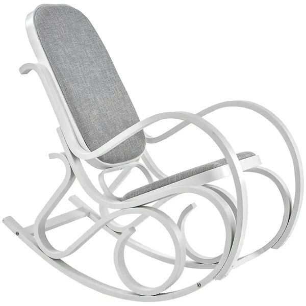 Balansoar MAX BIS PLUS, lemn curbat/stofa clasica gri/alb, 52x90x95 cm