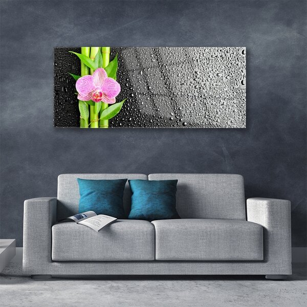 Tablouri acrilice Bamboo peduncul Floral Roz Verde