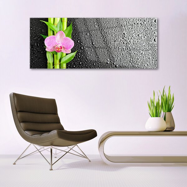 Tablouri acrilice Bamboo peduncul Floral Roz Verde