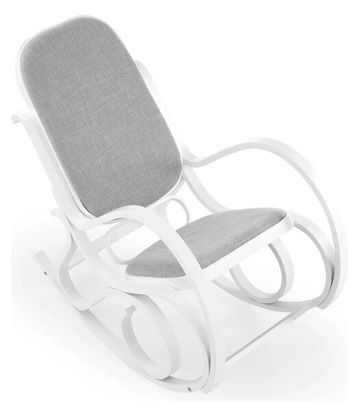 Balansoar MAX BIS PLUS, lemn curbat/stofa clasica gri/alb, 52x90x95 cm