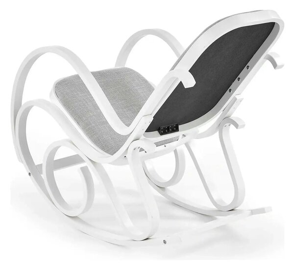 Balansoar MAX BIS PLUS, lemn curbat/stofa clasica gri/alb, 52x90x95 cm