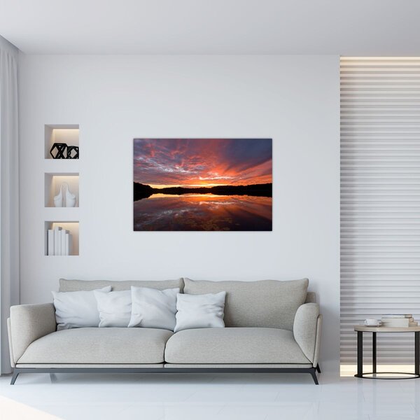 Tablou - Apus de soare peste lac (90x60 cm)