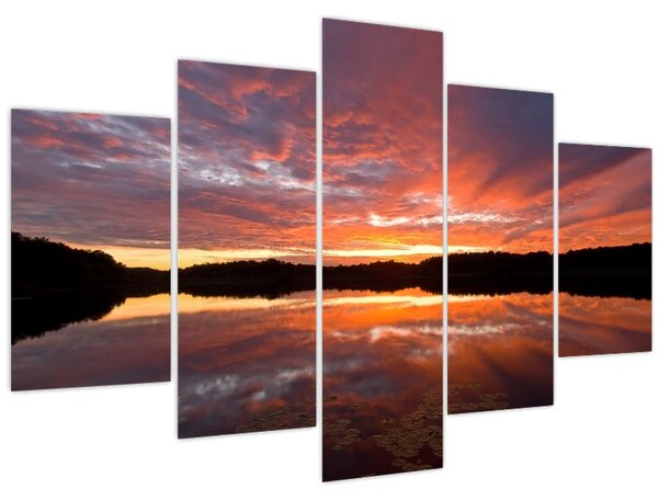 Tablou - Apus de soare peste lac (150x105 cm)