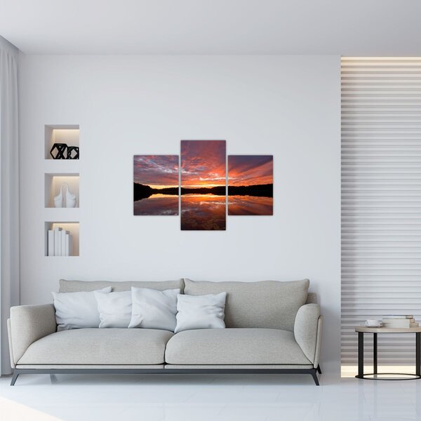 Tablou - Apus de soare peste lac (90x60 cm)