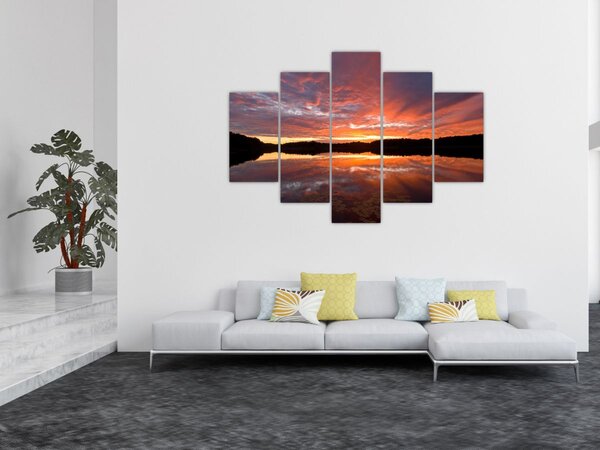 Tablou - Apus de soare peste lac (150x105 cm)