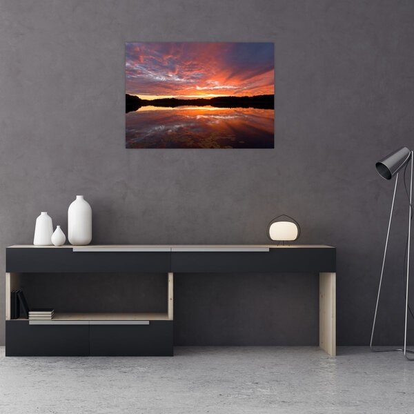 Tablou - Apus de soare peste lac (70x50 cm)