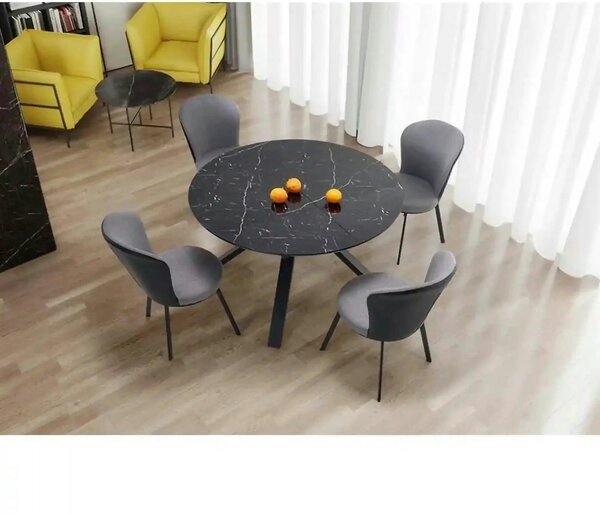 Masa extensibila VERTIGO, negru, sticla securizata/otel, 130/180x130x7