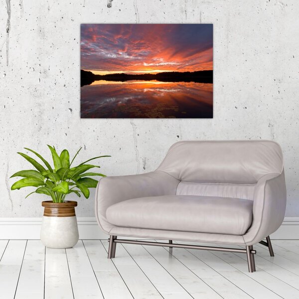 Tablou - Apus de soare peste lac (70x50 cm)
