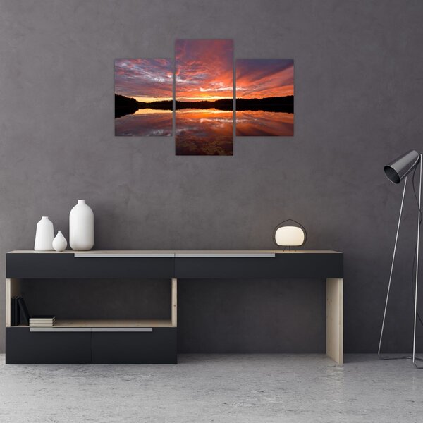 Tablou - Apus de soare peste lac (90x60 cm)