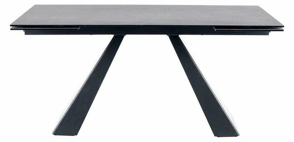 Masa extensibila SALVADORE, gri/negru, sticla securizata/ceramica/meta
