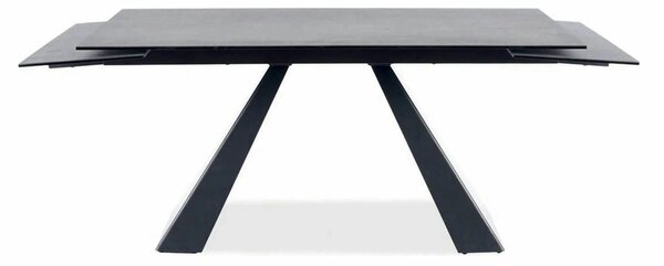 Masa extensibila SALVADORE, gri/negru, sticla securizata/ceramica/meta
