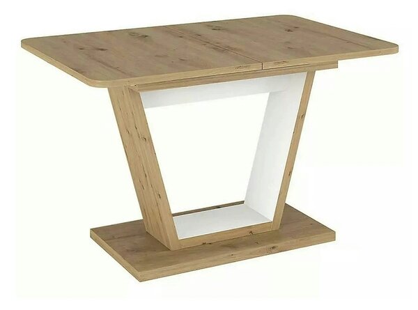 Masa extensibila NIGEL, stejar artisan/alb, PAL laminat, 120/160x80x76