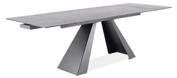 Masa extensibila SALVADORE, gri/negru, sticla securizata/ceramica/meta