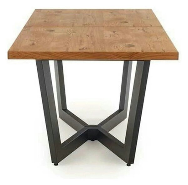 Masa extensibila MASSIVE, stejar/negru, furnir/metal, 160-250x90x77 cm