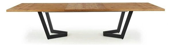 Masa extensibila MASSIVE, stejar/negru, furnir/metal, 160-250x90x77 cm
