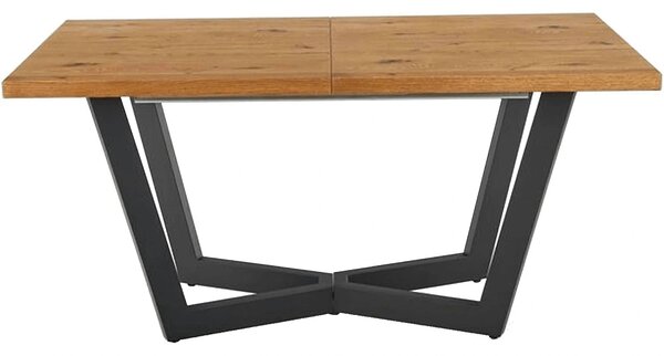 Masa extensibila MASSIVE, stejar/negru, furnir/metal, 160-250x90x77 cm