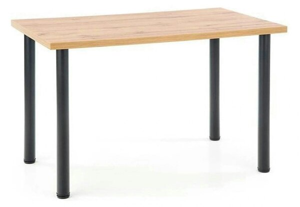 Masa MODEX 2, stejar/negru, PAL/otel, 120x68x75 cm