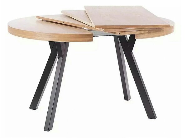 Masa DOMINGO, stejar natural/negru, PAL laminat, 100/250x100x76 cm