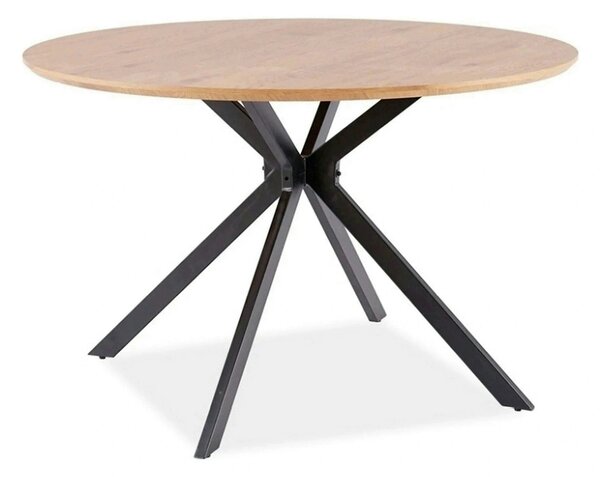 Masa ASTER, stejar/negru, 120x120x75 cm