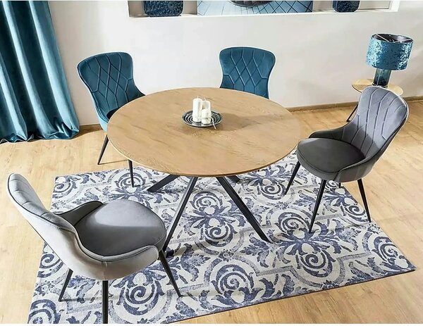 Masa ASTER, stejar/negru, 120x120x75 cm
