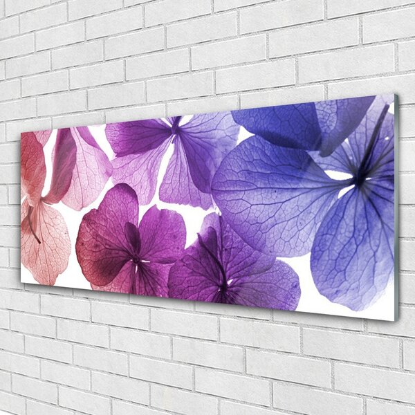 Tablou pe sticla Flori Floral Roz Violet