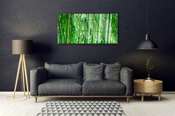 Tablou pe sticla Bamboo Peduncul Floral Verde