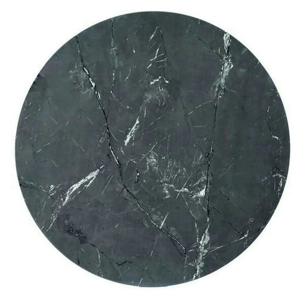 Masa CYRYL, negru cu efect de marmura, 140x80x75 cm