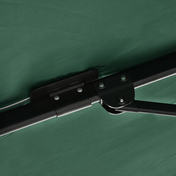 Outsunny Umbrelă de Grădină cu Manivelă, Rotire la 360°, Orificii de Ventilație și Parasolar Reglabil, 2.5x2.5 m, Verde | Aosom Romania